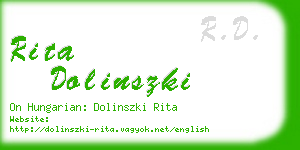 rita dolinszki business card